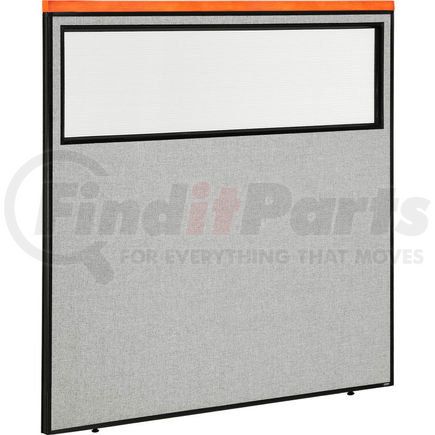 GLOBAL INDUSTRIAL 694669WGY Interion&#174; Deluxe Office Partition Panel with Partial Window, 60-1/4"W x 61-1/2"H, Gray