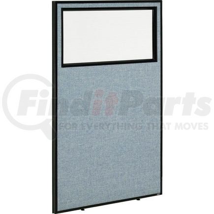 Global Industrial 694659WBL Interion&#174; Office Partition Panel with Partial Window, 36-1/4"W x 60"H, Blue