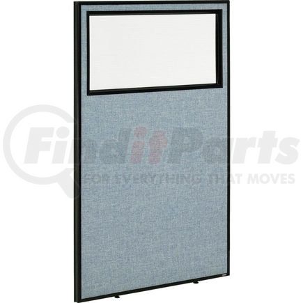 GLOBAL INDUSTRIAL 694659WBL Interion&#174; Office Partition Panel with Partial Window, 36-1/4"W x 60"H, Blue