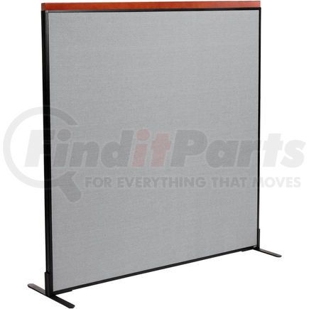Global Industrial 694850FGY Interion&#174; Deluxe Freestanding Office Partition Panel, 60-1/4"W x 61-1/2"H, Gray