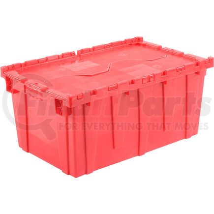 Global Industrial 257814RDP Attached Lid Shipping Container 27-3/16 x 16-5/8 x 12-1/2 Red with Dolly Combo