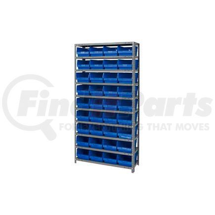 Global Industrial 652790GN Global Industrial™ Steel Shelving With 36 4"H Plastic Shelf Bins Green, 36x12x72-13 Shelves