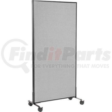 GLOBAL INDUSTRIAL 694957MGY Interion&#174; Mobile Office Partition Panel, 36-1/4"W x 75"H, Gray