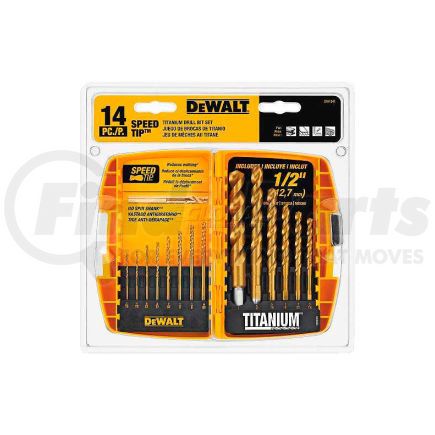 DEWALT DW1341 - ® titanium speed tip drill bit set, , 14 piece set