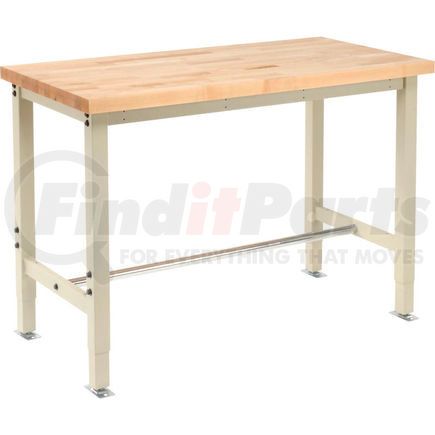 Global Industrial 249404TN Global Industrial™ 48 x 24 Adj. Height Workbench Return Square Tube Leg - Maple Square Edge Tan