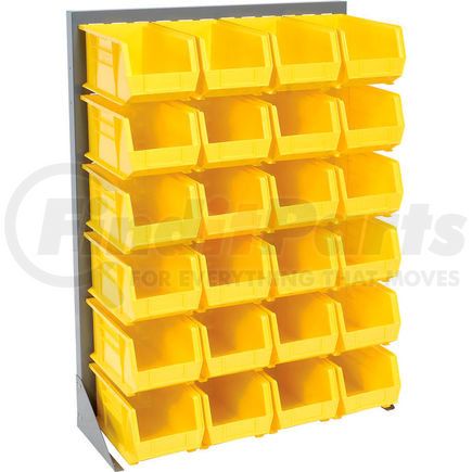 Global Industrial 550166YL Global Industrial&#153; Singled Sided Louvered Bin Rack 35x15x50 - 24 Yellow Premium Stacking Bins