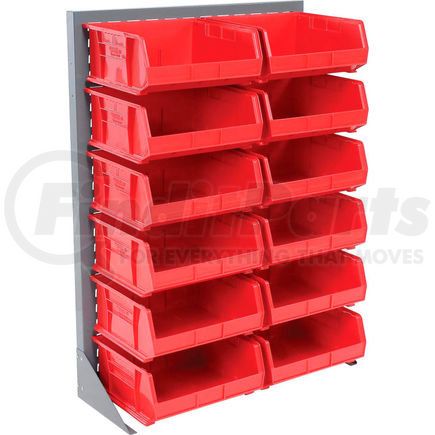 Global Industrial 550168RD Global Industrial&#153; Singled Sided Louvered Bin Rack 35 x 15 x 50 - 12 Red Premium Stacking Bins