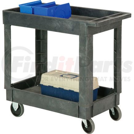 Global Industrial 241749 Global Industrial&#153; Standard Tray Top Plastic Utility Cart, 2 Shelf, 34"Lx17"W, 5" Casters