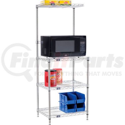 Global Industrial 806450S Nexel&#174; Poly-Z-Brite&#174; Single Station Microwave Shelving - 4 Tier - 24"W x 18"D x 63"H