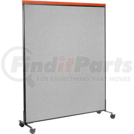 GLOBAL INDUSTRIAL 694975MGY Interion&#174; Mobile Deluxe Office Partition Panel, 60-1/4"W x 76-1/2"H, Gray