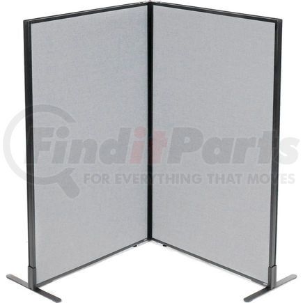 Global Industrial 695028GY Interion&#174; Freestanding 2-Panel Corner Room Divider, 36-1/4"W x 60"H Panels, Gray