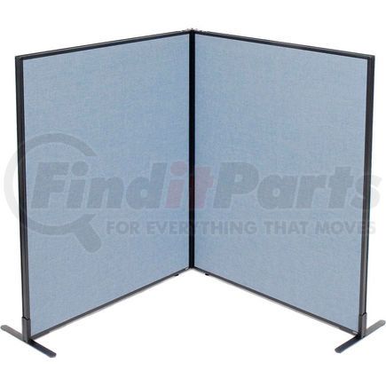 Global Industrial 695031BL Interion&#174; Freestanding 2-Panel Corner Room Divider, 48-1/4"W x 60"H Panels, Blue