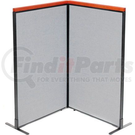 Global Industrial 695073GY Interion&#174; Deluxe Freestanding 2-Panel Corner Room Divider, 36-1/4"W x 61-1/2"H Panels, Gray