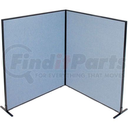 Global Industrial 695108BL Interion&#174; Freestanding 2-Panel Corner Room Divider, 60-1/4"W x 72"H Panels, Blue