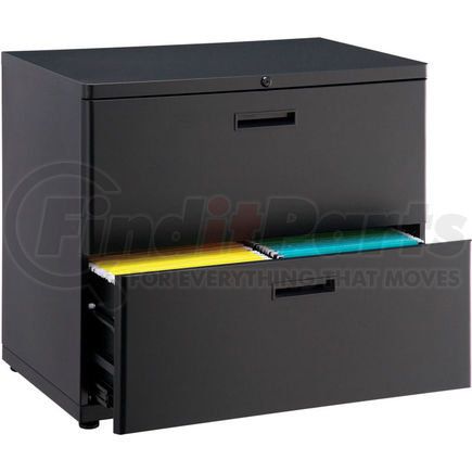 Global Industrial 248986 Interion&#174; 30" Lateral File Cabinet 2 Drawer Black