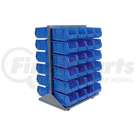 Global Industrial 550180RD Global Industrial&#153; Mobile Double Sided Floor Rack - 48 Red Stacking Bins 36 x 54
