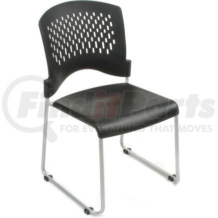 Global Industrial 250606BK Interion&#174; Plastic Stacking Chair - Black