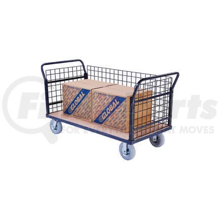 Global Industrial 952689 Global Industrial&#8482; Euro Truck With 3 Wire Sides & Wood Deck 60 x 30 1200 Lb. Capacity