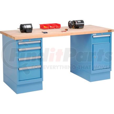Global Industrial 651345 72 x 30 Maple Square Edge 4 Drawer & Cabinet Workbench