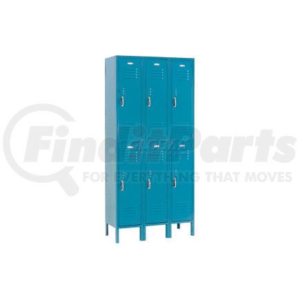 Global Industrial 652179BL Global Industrial™ Paramount® Double Tier 6 Door Locker, 12"Wx18"Dx36"H, Blue, Assembled