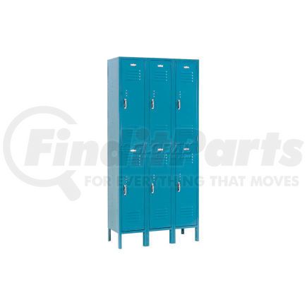 GLOBAL INDUSTRIAL 652179BL Global Industrial&#153; Paramount&#174; Double Tier 6 Door Locker, 12"Wx18"Dx36"H, Blue, Assembled