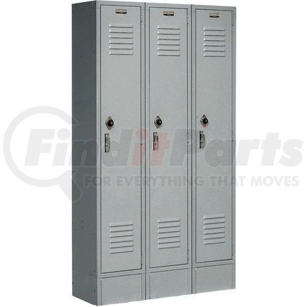 Global Industrial 652173GY Global Industrial™ Paramount® Single Tier 3 Door Locker, 15"Wx18"Dx72"H, Gray, Assembled