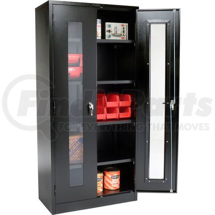 Global Industrial 237620BK Global Industrial&#8482; Clear View Storage Cabinet Assembled 36x18x78 - Black