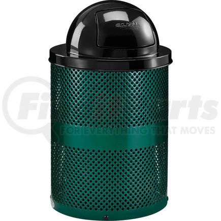 Global Industrial 261949GN Global Industrial&#153; Outdoor Perforated Steel Trash Can With Dome Lid, 36 Gallon, Green