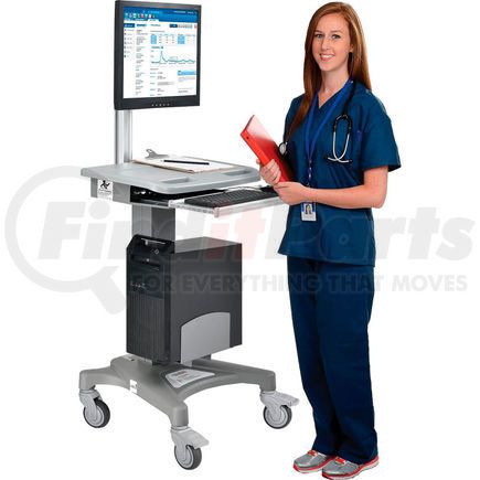 Global Industrial 695436 Global Industrial&#153; Mobile Standing Point of Care Medical Workstation / Computer PC Cart