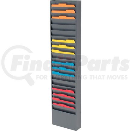 Global Industrial 806409 Global Industrial&#8482; 20 Pockets - Medical Chart Hanging Wall File Holder - Gray