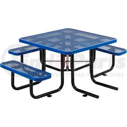 Global Industrial 695291BL Global Industrial&#153; 46" Wheelchair Accessible Square Outdoor Steel Picnic Table, Blue