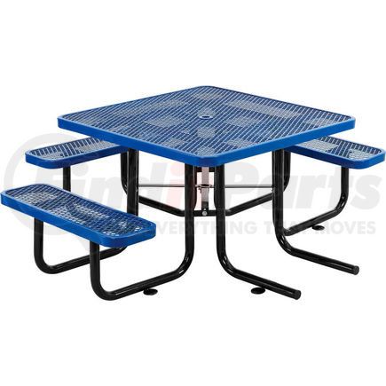 GLOBAL INDUSTRIAL 695291BL Global Industrial&#153; 46" Wheelchair Accessible Square Outdoor Steel Picnic Table, Blue