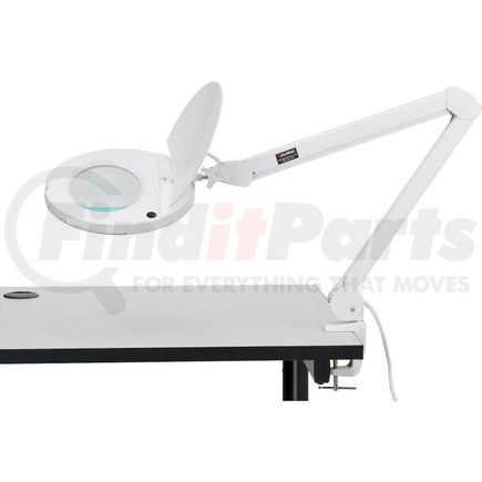 GLOBAL INDUSTRIAL 695234 - ™ 8 diopter led magnifying lamp with covered metal arm, white