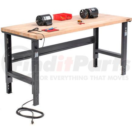 Global Industrial 318913BK Global Industrial™ 72x30 Adjustable Height Workbench C-Channel Leg - Birch Square Edge - Black