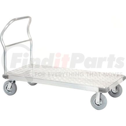 Global Industrial 232630 Global Industrial™ Aluminum Diamond Deck Platform Truck 48x30 1200 Lb. Cap. 8" Pneu. Casters