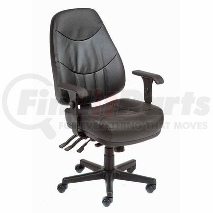 Global Industrial 506573 Interion&#174; Office Chair With High Back & Adjustable Arms, Leather, Black