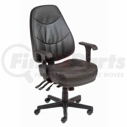 GLOBAL INDUSTRIAL 506573 Interion&#174; Office Chair With High Back & Adjustable Arms, Leather, Black