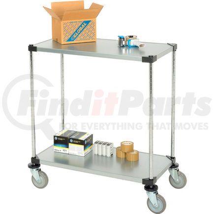 Global Industrial 188879 Nexel&#174; Adjustable Solid Galvanized Shelf Cart 36x18 2 Shelves 800 Lb. Cap