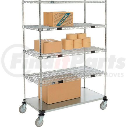 Global Industrial 558807A Nexel&#174; Open Sided Wire Stock Picker Truck 4 Wire 1 Galvanized Shelf 800 Lb Cap