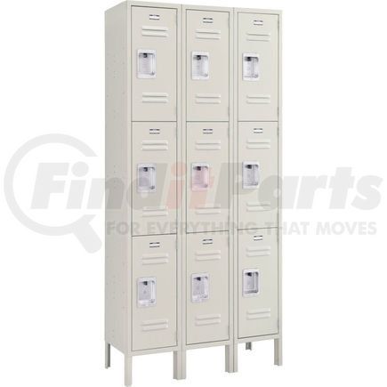 Global Industrial 493424TN Global Industrial™ Infinity® Triple Tier 9 Door Locker, 12"Wx15"Dx24"H, Tan, Assembled