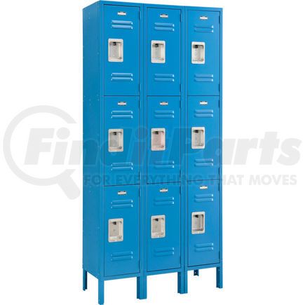 Global Industrial 493424BL Global Industrial™ Infinity® Triple Tier 9 Door Locker, 12"Wx15"Dx24"H, Blue, Assembled