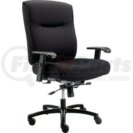 GLOBAL INDUSTRIAL 695489 Interion&#174; Center Tilt Big & Tall Chair With High Back & Adjustable Arms, Fabric, Black