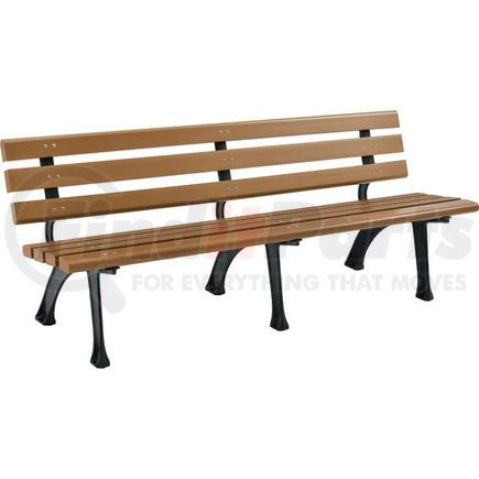 Global Industrial 240126TN Global Industrial&#153; Plastic Park Bench With Backrest, 6'L, Tan