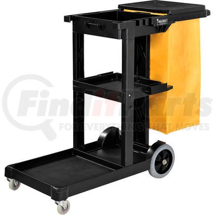 Global Industrial 261896 Global Industrial&#8482; Janitor Cart Black with 25 Gallon Vinyl Bag