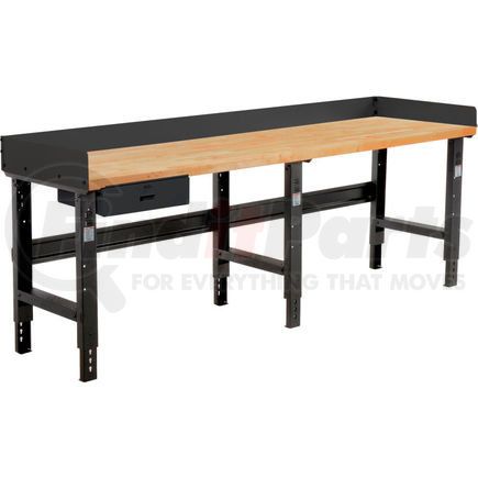 Global Industrial 319088ABK Global Industrial™ 96 x 36 Adj Height Workbench w/Drawer, Black- Maple Square Edge Top