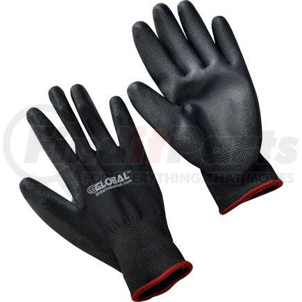 Global Industrial 708350S Global Industrial&#8482; Flat Polyurethane Coated Gloves, Black/Black, Small, 1-Pair