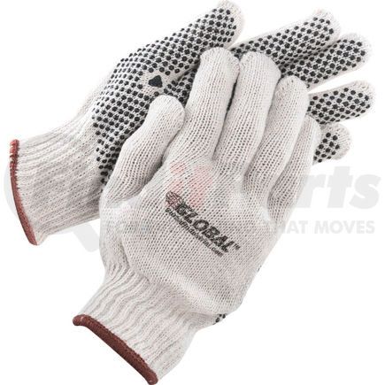 GLOBAL INDUSTRIAL 708352L Global Industrial&#8482; PVC Dot Knit Gloves, Single-Sided, Black, Large, 1-Dozen
