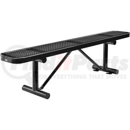 Global Industrial 262075BK Global Industrial&#8482; 6 ft. Outdoor Steel Flat Bench - Perforated Metal - Black