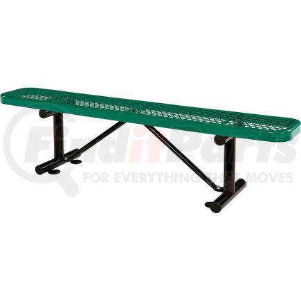 Global Industrial 277156GN Global Industrial&#8482; 6 ft. Outdoor Steel Flat Bench - Expanded Metal - Green