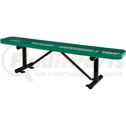 GLOBAL INDUSTRIAL 277156GN Global Industrial&#8482; 6 ft. Outdoor Steel Flat Bench - Expanded Metal - Green